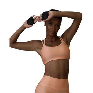 Cajubrasil M Double Strap Sports Bra Peach Orange Padded